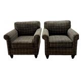 Pair of Stylish Upholstered  Armchairs
