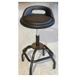 Adjustable Metal Workshop Stool with Padded Seat