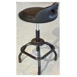 Adjustable Metal Workshop Stool with Padded Seat