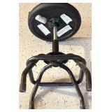 Adjustable Metal Workshop Stool with Padded Seat