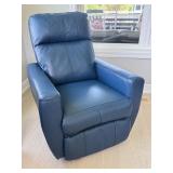 Swivel Blue Leather Recliner
