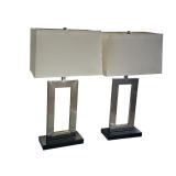 Pair of Modern Table Lamps with Rectangle Design