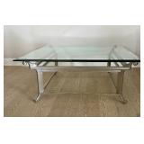 Elegant Glass and Metal Coffee Table