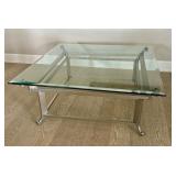 Elegant Glass and Metal Coffee Table