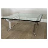 Elegant Glass and Metal Coffee Table