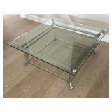 Elegant Glass and Metal Coffee Table
