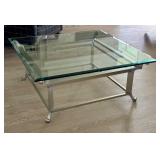 Elegant Glass and Metal Coffee Table