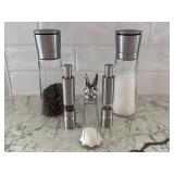 Stainless Steel Salt, Pepper, and Spice Mill Set with Bunny Head Glass Shaker