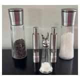 Stainless Steel Salt, Pepper, and Spice Mill Set with Bunny Head Glass Shaker