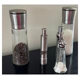 Stainless Steel Salt, Pepper, and Spice Mill Set with Bunny Head Glass Shaker