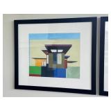 Set of 3 Modern Architecture Prints with Black Frames