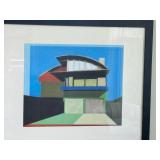 Set of 3 Modern Architecture Prints with Black Frames