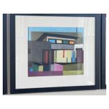 Set of 3 Modern Architecture Prints with Black Frames