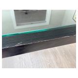 Crate and Barrel Display Desk with Glass Top and Storage