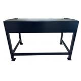 Crate and Barrel Display Desk with Glass Top and Storage
