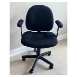 Black Adjustable Office Chair with Armrests
