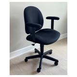 Black Adjustable Office Chair with Armrests
