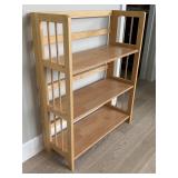 Foldable Wooden 3-Tier Bookshelf