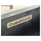 Crate & Barrel Black Reese Ebony Compact Office Stand /Crate & Barrel Black Wooden Office Cabinet/ Printer Stand with Glass Top