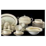 Mikasa Antique Lace Fine China 68-Piece Dinnerware Set with Gold Trim
