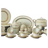 Mikasa Antique Lace Fine China 68-Piece Dinnerware Set with Gold Trim