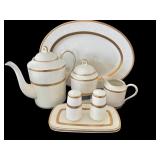 Mikasa Antique Lace Fine China 68-Piece Dinnerware Set with Gold Trim