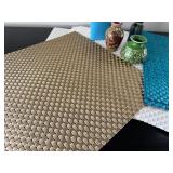 Set of 4 Small Ceramic Vases and Woven Placemats