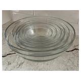 Set of 6 Duralex France Glass Nesting Mixing Bowls