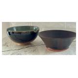 Set of 2 Ferrarotti Studio Pottery Bowls with Unique Glaze