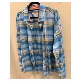 Tommy Bahama Island Zone Blue Plaid Long Sleeve Button Shirt
