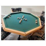 3-in-1 Octagonal Game Table with 4 Rolling Chairs
