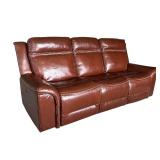 Graham Leather Dual Power Zero Gravity Reclining Sofa, Chestnut Brown
