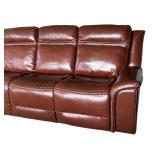 Graham Leather Dual Power Zero Gravity Reclining Sofa, Chestnut Brown