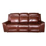 Graham Leather Dual Power Zero Gravity Reclining Sofa, Chestnut Brown