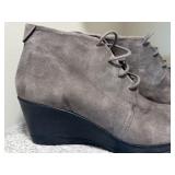 Dansko Gray Suede Wedge Boots, Size 40