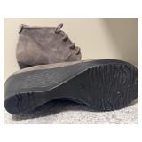 Dansko Gray Suede Wedge Boots, Size 40