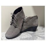 Dansko Gray Suede Wedge Boots, Size 40