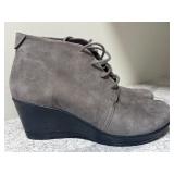 Dansko Gray Suede Wedge Boots, Size 40