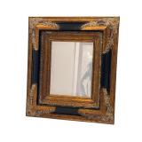 16" x 18" Ornate Gold and Black Framed Wall Mirror