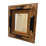 16" x 18" Ornate Gold and Black Framed Wall Mirror