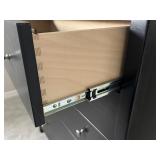 Black 5-Drawer Wood Dresser with Silver Knobs