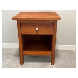 Wooden Nightstand with Drawer and Shelf