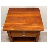 Wooden Nightstand with Drawer and Shelf