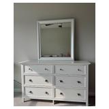 White 6-Drawer Dresser with Mirror Set