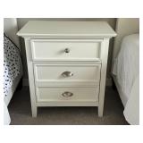 White 3-Drawer Bedside Table