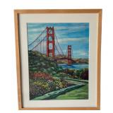 Karin Diesner Framed Golden Gate Bridge Artwork