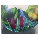 Orient and Flume Hand Blown Art Glass Paperweight Signed Alexander