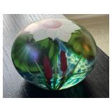 Orient and Flume Hand Blown Art Glass Paperweight Signed Alexander