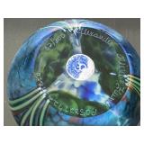 Orient and Flume Hand Blown Art Glass Paperweight Signed Alexander