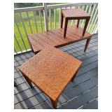 Set of 3 Woven Accent Tables in Varying Sizes